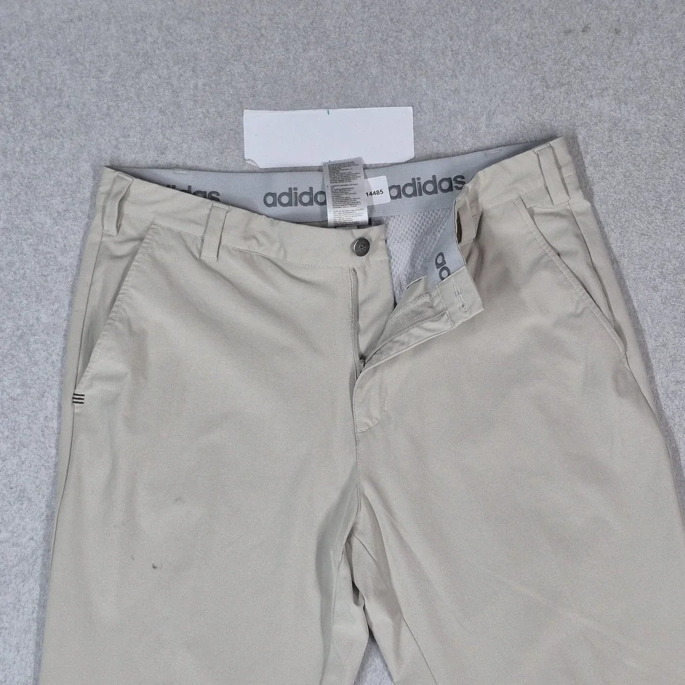 Adidas Men Pants 34X30 Beige Chino Golf Pants Logo 29